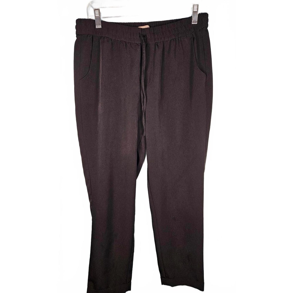 Banana Republic Black Drawstring Waist Jogger Trousers Womens Size S Relaxed Fit